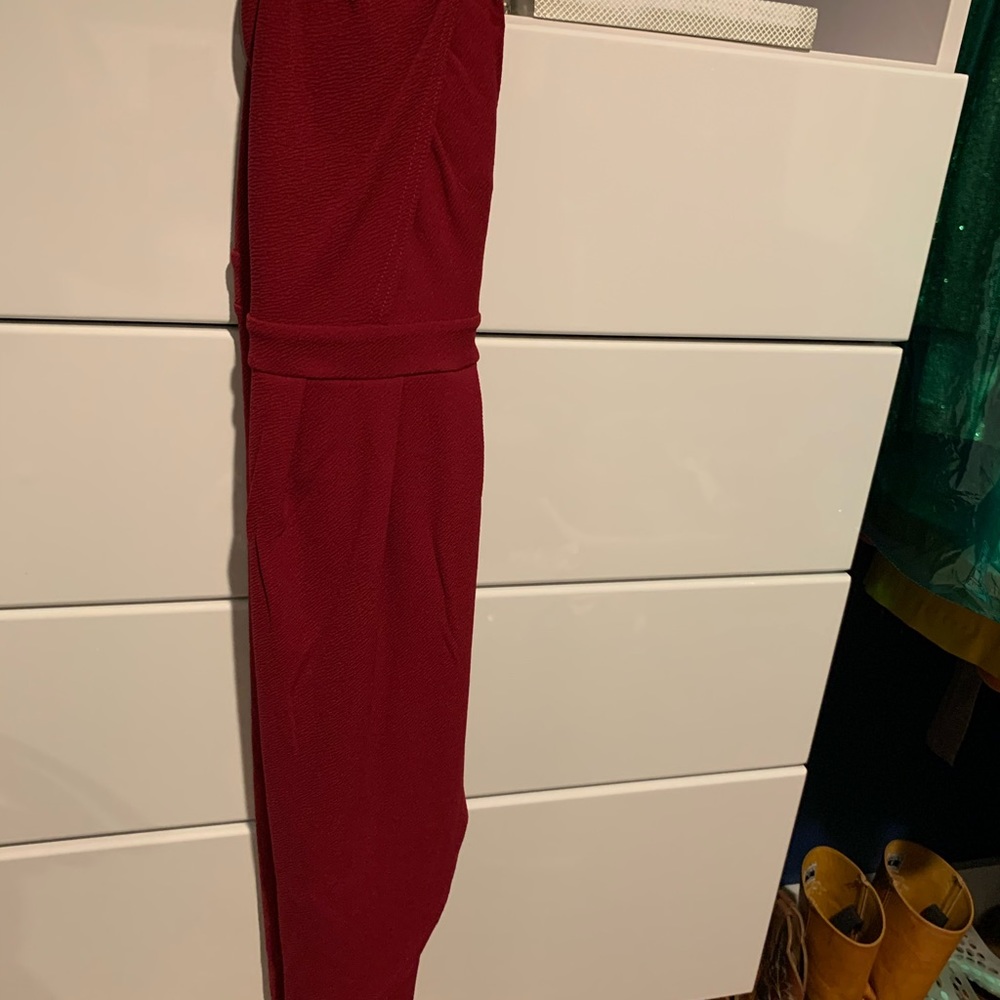 Wrap Surplice Maroon  Midi Dress